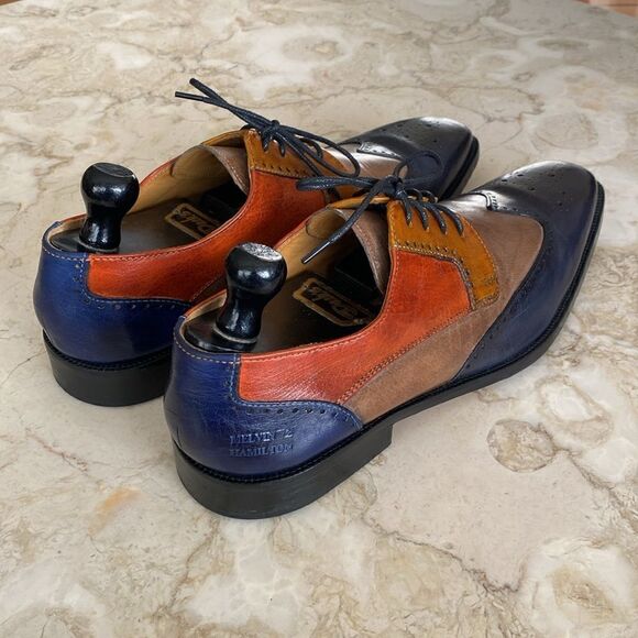 Melvin & Hamilton Jeff 14 Handcrafted Multi Colour Leather Derby Dress Shoes - Picture 6 of 16